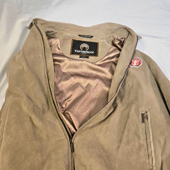 PGA Champions Tour Full Zip WEATHERPROOF Golf Jacket Mens Size XXL 2XL Tan - Picture 11 of 16